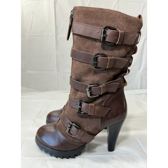 DIANA Dark Brown strappy leather boots - Picture 11 of 14